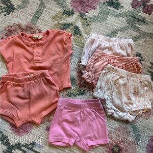 Gap Baby Girl Shorts and Bloomers Set Size 0-3 Months, Pink Cherry Print